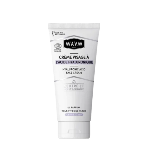 WAAM - Base Crème Visage à l'acide Hyaluronique BIO, 75ml