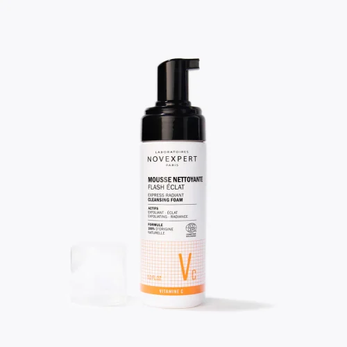 NOVEXPERT - Mousse Nettoyante Flash Eclat à la Vitamine C, 150ml
