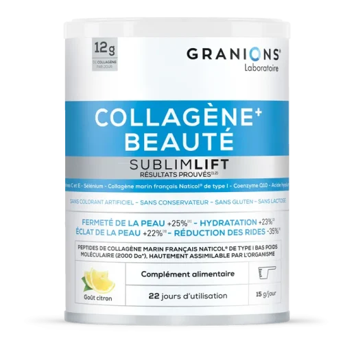 GRANIONS – SUBLIMLIFT Collagène Anti-Age Poudre à Diluer Gout Citron, 300g