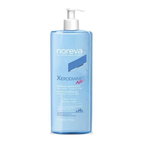 NOREVA -  XERODIANE AP+ - Gel Douche Surgras Doux Visage et Corps Peaux à tendance Atopique, 1L