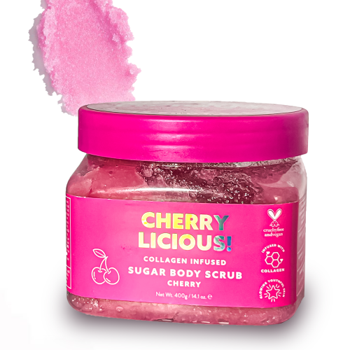 YES STUDIO - CHERRY LICIOUS  - Gommage Corps Infusé au Collagen, 100g